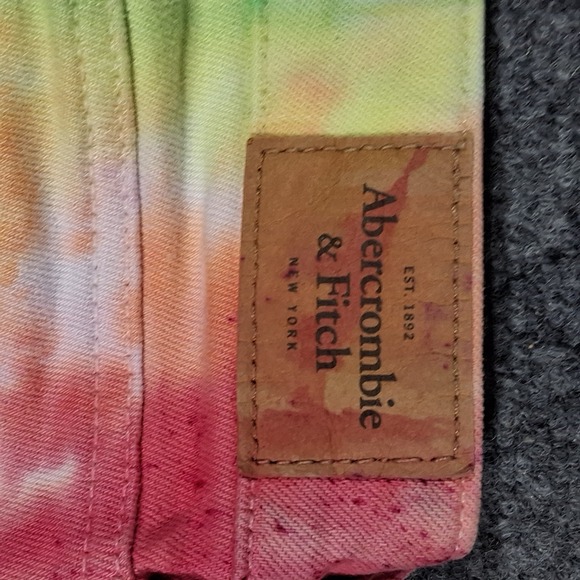 Abercrombie & Fitch Jeans  SZ 6L 28x33 Tie Dye Skinny Stretch Denim Pants Casual - Picture 6 of 9